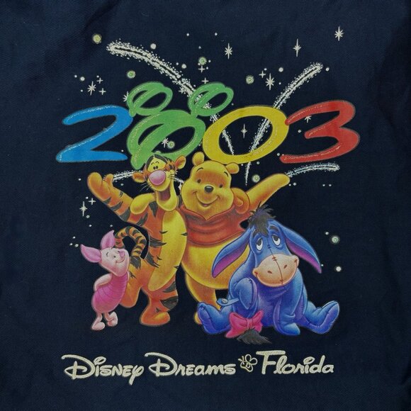 VTG 2003 Rare Disney World Dreams Florida Winnie the Pooh Large Tote Bag Navy - Picture 6 of 10
